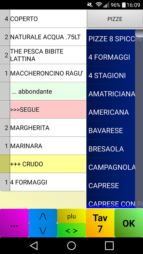 Programma Software sistema Gestionale camerieri SirioTrade comanda
