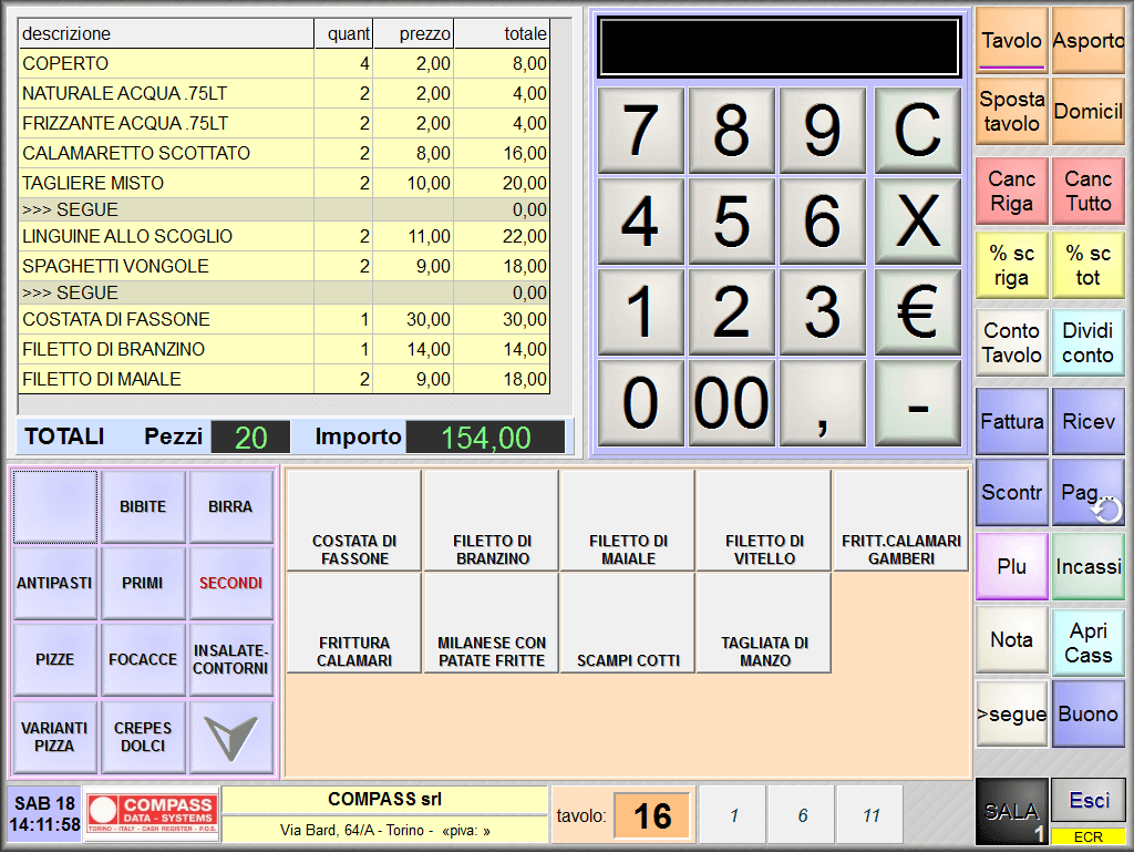 Programma Software sistema Gestionale SirioTrade Ristorante vendita